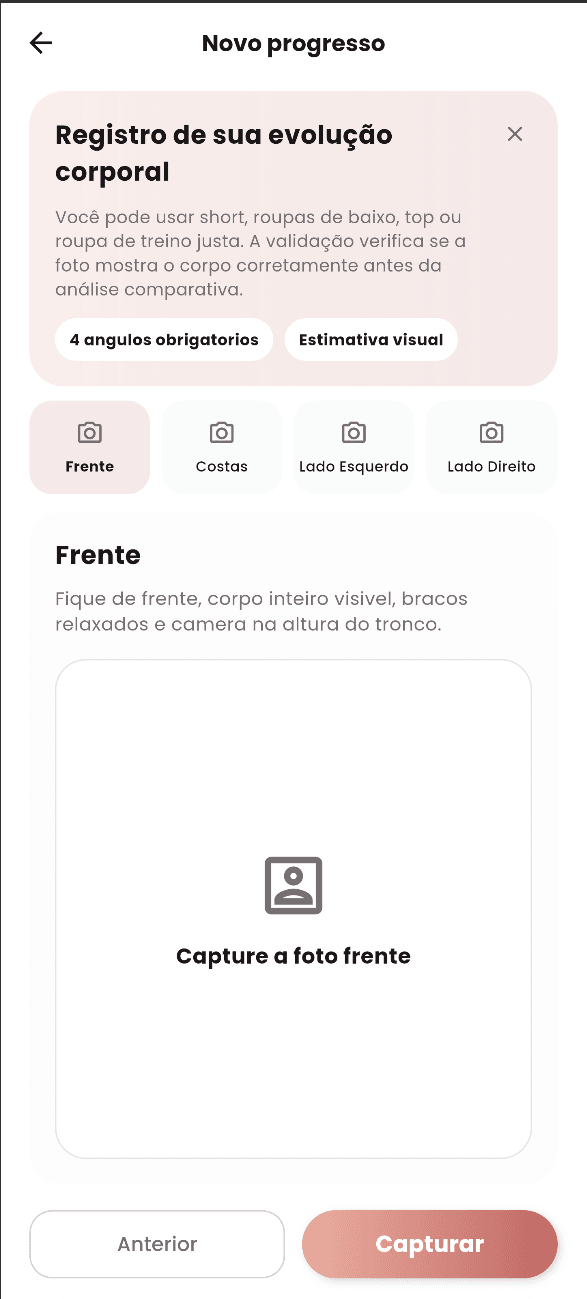 Tela de progresso do VitFit